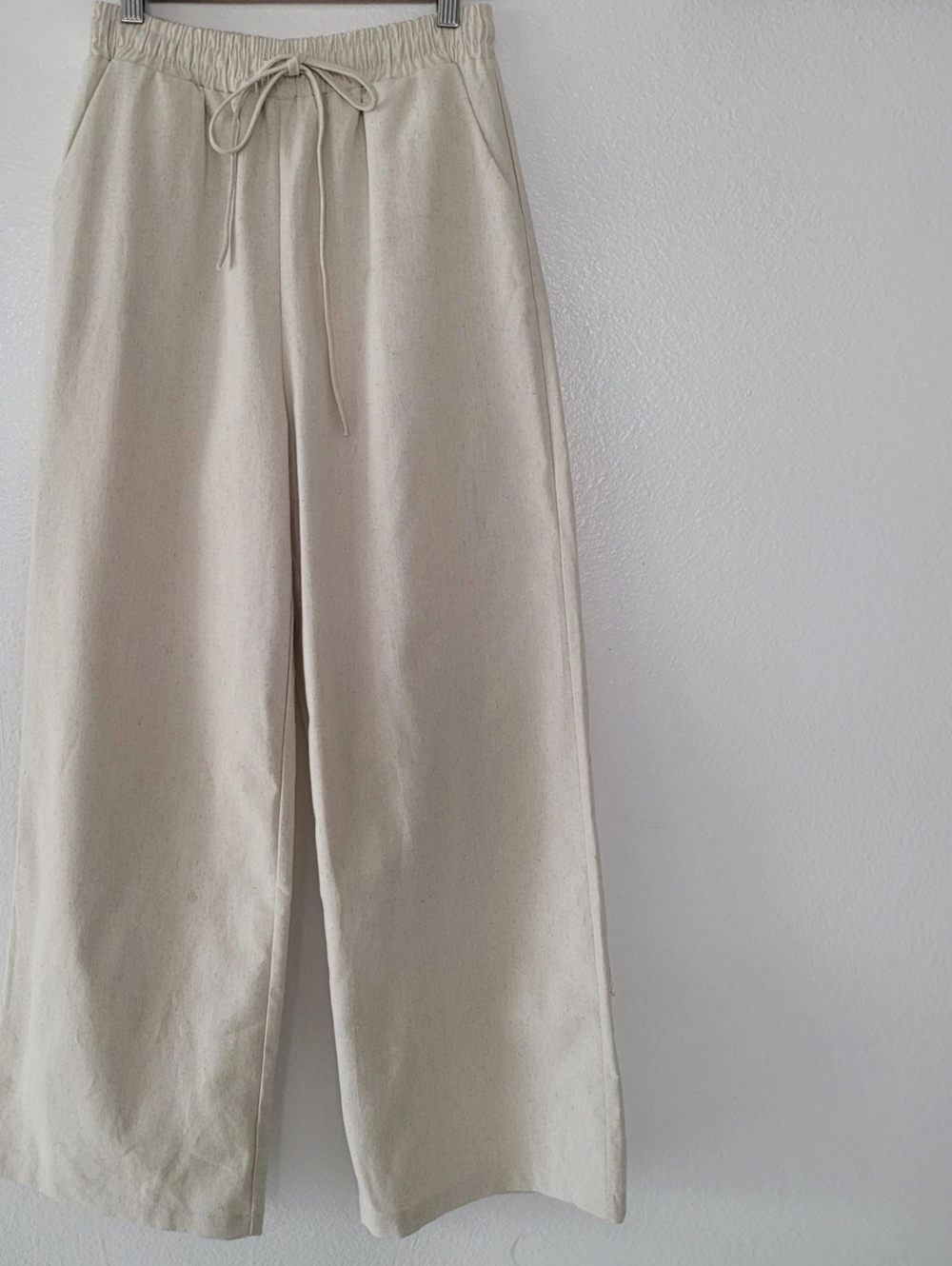 Commense Cream Wide Leg Linen-Blend Pants - Picture 2 of 12